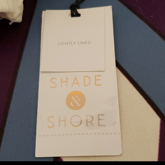 Shade & Shore White Wrap Around Strap Ribbed Lightly Lined Bikini Top Size 36C - Picture 9 of 13